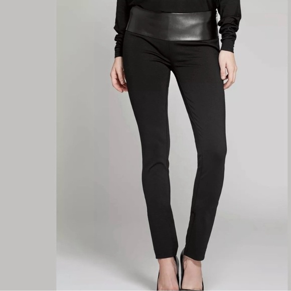 Guess Marciano Cassie Leather Black Leggings Size 4 - Picture 2 of 10